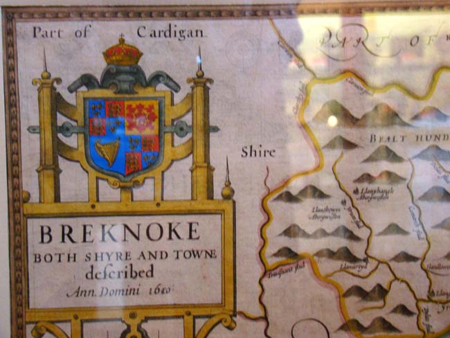 John Speed's Map of Breconshire, Wales, printed circa 1611- 1676 — image 2